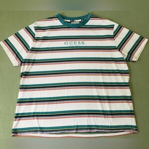 Vintage Guess Striped Retro Short Sleeve T-Shirt